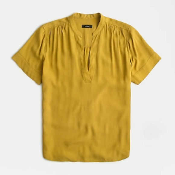 J Crew Drapey Band Collar Popover Blouse - Picture 1 of 4